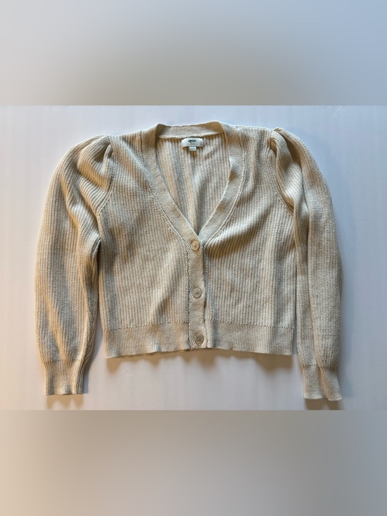 aerie Sweaters - Aerie V-Neck Button Cardigan with Subtle Puff Sleeves